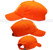 Load image into Gallery viewer, Antourage American Flag Hat for Men and Women | Vintage Baseball Tactical Hat Cap with USA Flag + 2 Patriotic Patches - Orange