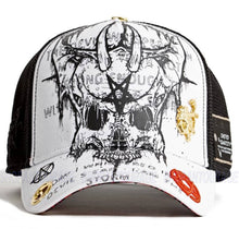 Load image into Gallery viewer, Red Monkey Demon Skull White RM1439 Limited Edition Unisex Trucker Hat Cap