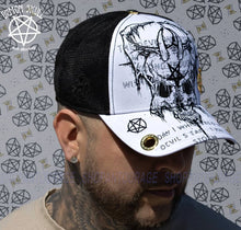 Load image into Gallery viewer, Red Monkey Demon Skull White RM1439 Limited Edition Unisex Trucker Hat Cap