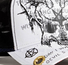 Load image into Gallery viewer, Red Monkey Demon Skull White RM1439 Limited Edition Unisex Trucker Hat Cap
