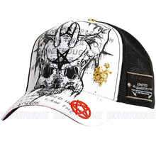Load image into Gallery viewer, Red Monkey Demon Skull White RM1439 Limited Edition Unisex Trucker Hat Cap