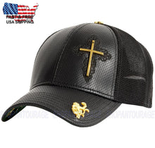 Load image into Gallery viewer, Red Monkey Triumph Cross Black RM1440 Limited Edition Trucker Snapback Hat Cap
