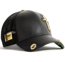 Load image into Gallery viewer, Red Monkey Triumph Cross Black RM1440 Limited Edition Trucker Snapback Hat Cap