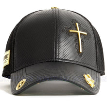 Load image into Gallery viewer, Red Monkey Triumph Cross Black RM1440 Limited Edition Trucker Snapback Hat Cap