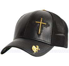 Load image into Gallery viewer, Red Monkey Triumph Cross Black RM1440 Limited Edition Trucker Snapback Hat Cap