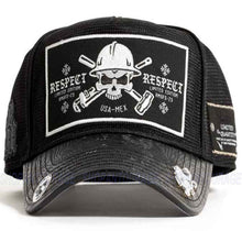Load image into Gallery viewer, Red Monkey Designs Respect Collection Pipe Fitter RM1445 New Limited Edition Trucker Snapback Hat Cap Black