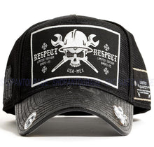 Load image into Gallery viewer, Red Monkey Designs Respect Collection Iron Worker RM1446 New Limited Edition Trucker Snapback Hat Cap Black