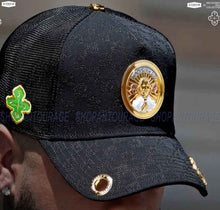 Load image into Gallery viewer, Red Monkey Malverde '23 Black RM1468 Limited Edition Trucker Snapback Hat Cap.