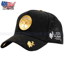 Load image into Gallery viewer, Red Monkey Malverde '23 Black RM1468 Limited Edition Trucker Snapback Hat Cap.