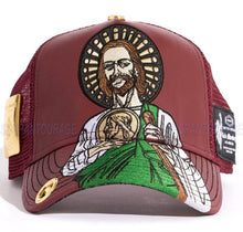 Load image into Gallery viewer, Red Monkey San Judas 2 Burgundy Limited Unisex Trucker Hat RM1480 Cap + Coin