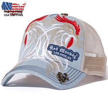Load image into Gallery viewer, Red Monkey Rooster`24 RM1498 Denim Blue New Limited Unisex Trucker Hat Cap