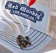 Load image into Gallery viewer, Red Monkey Rooster`24 RM1498 Denim Blue New Limited Unisex Trucker Hat Cap