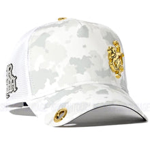 Load image into Gallery viewer, Red Monkey Money Rich Snow Camo RM1526 Limited Edition Unisex Trucker Hat Cap