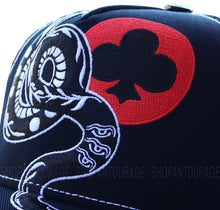 Load image into Gallery viewer, Red Monkey Club Tattoo Snake RM1546 Limited Unisex Trucker Snapback Hat Cap
