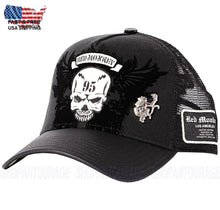 Load image into Gallery viewer, Red Monkey Winged Skull Black RM1553 New Limited Edition Unisex Trucker Hat Cap