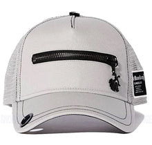Load image into Gallery viewer, Red Monkey Designs Zipper Silver Limited Edition Trucker Snapback Hat Cap RM1556