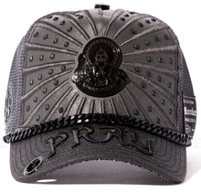 Load image into Gallery viewer, Red Monkey St. Jude Pray Hard Grey RM1512 Limited Edition Unisex Trucker Hat Cap