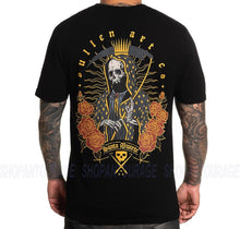 Load image into Gallery viewer, Sullen Santa Muerte SCM5277 New Short Sleeve Graphic Tattoo Skull & Rose T-shirt For Men