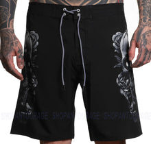 Load image into Gallery viewer, Sullen Art Collective Blaq Skull SCM6242 New Tattoo Graphic Board Shorts for Men