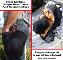 Load image into Gallery viewer, Antourage American Flag Distressed Cotton Keyhole Hat Collection - Wholesale: Black / Blue Line 10 Units / $8.50 Each