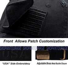 Load image into Gallery viewer, Antourage American Flag Distressed Cotton Collection Hat - Wholesale: Black - 10 Units ($8.00 Ea.)