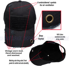 Load image into Gallery viewer, ANTOURAGE 2 PACK: American Flag Hat for Men And Women | Vintage Baseball Tactical Hat Cap With USA Flag + 4 Patches - Black/Keyhole + Camo/Keyhole