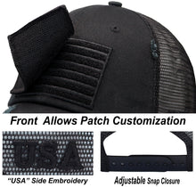 Load image into Gallery viewer, Antourage American Flag Distressed Mesh Collection Hat - Wholesale: Black - 10 Units ($7.00 Ea.)