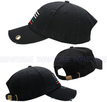 Load image into Gallery viewer, Antourage American Flag Distressed Cotton Keyhole Hat Collection - Wholesale: Black / Multi Flag 10 Units / $8.50 Each