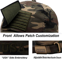 Load image into Gallery viewer, ANTOURAGE 2 PACK: American Flag Hat for Men And Women | Vintage Baseball Tactical Hat Cap With USA Flag + 4 Patches - Black/Keyhole + Camo/Keyhole