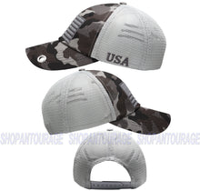 Load image into Gallery viewer, Antourage American Flag Classic Mesh Keyhole Hat Collection - Wholesale: Black Camo 10 Units / $7.00 Each