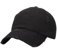 Load image into Gallery viewer, ANTOURAGE Vintage Distressed Unisex Washed Plain Cotton New Baseball Dad Hat Cap - Black - 10 Units ($5.50 Ea.)