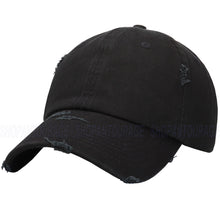 Load image into Gallery viewer, ANTOURAGE Vintage Distressed Unisex Washed Plain Cotton New Baseball Dad Hat Cap - Black