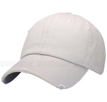Load image into Gallery viewer, ANTOURAGE Vintage Distressed Unisex Washed Plain Cotton New Baseball Dad Hat Cap - Light Grey
