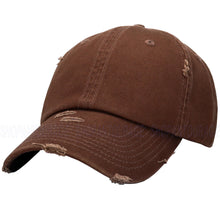Load image into Gallery viewer, ANTOURAGE Vintage Distressed Unisex Washed Plain Cotton New Baseball Dad Hat Cap - Brown