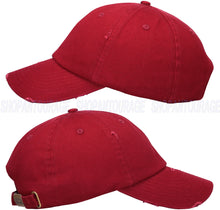 Load image into Gallery viewer, ANTOURAGE Vintage Distressed Unisex Washed Plain Cotton New Baseball Dad Hat Cap - Burgundy
