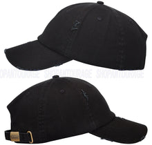 Load image into Gallery viewer, ANTOURAGE Vintage Distressed Unisex Washed Plain Cotton New Baseball Dad Hat Cap - Black - 10 Units ($5.50 Ea.)