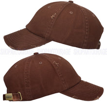 Load image into Gallery viewer, ANTOURAGE Vintage Distressed Unisex Washed Plain Cotton New Baseball Dad Hat Cap - Brown