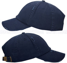 Load image into Gallery viewer, ANTOURAGE Vintage Distressed Unisex Washed Plain Cotton New Baseball Dad Hat Cap - Navy - 10 Units ($5.50 Ea.)
