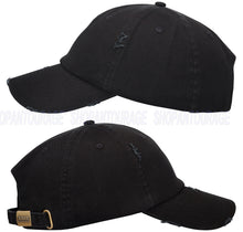 Load image into Gallery viewer, ANTOURAGE Vintage Distressed Unisex Washed Plain Cotton New Baseball Dad Hat Cap - Black