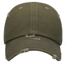 Load image into Gallery viewer, ANTOURAGE Vintage Distressed Unisex Washed Plain Cotton New Baseball Dad Hat Cap - Olive