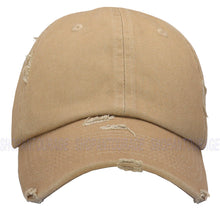 Load image into Gallery viewer, ANTOURAGE Vintage Distressed Unisex Washed Plain Cotton New Baseball Dad Hat Cap - Khaki - 10 Units ($5.50 Ea.)