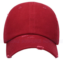 Load image into Gallery viewer, ANTOURAGE Vintage Distressed Unisex Washed Plain Cotton New Baseball Dad Hat Cap - Burgundy