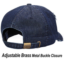 Load image into Gallery viewer, ANTOURAGE Vintage Distressed Unisex Washed Plain Cotton New Baseball Dad Hat Cap - Dark Denim