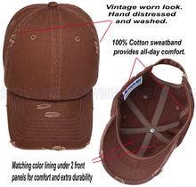 Load image into Gallery viewer, ANTOURAGE Vintage Distressed Unisex Washed Plain Cotton New Baseball Dad Hat Cap - Brown - 10 Units ($5.50 Ea.)