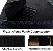 Load image into Gallery viewer, ANTOURAGE 2 PACK: American Flag Hat for Men And Women | Vintage Baseball Tactical Hat Cap With USA Flag + 4 Patches - Black + White