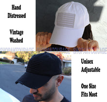 Load image into Gallery viewer, ANTOURAGE 2 PACK: American Flag Hat for Men And Women | Vintage Baseball Tactical Hat Cap With USA Flag + 4 Patches - Black + White