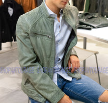 Load image into Gallery viewer, Mauritius Gorey Green 100% New Genuine Lambskin Fashion Leather Jacket For Men