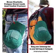 Load image into Gallery viewer, Antourage American Flag Distressed Cotton Keyhole Hat Collection - Wholesale: Green 10 Units / $8.50 Each