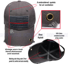 Load image into Gallery viewer, ANTOURAGE 2 PACK: American Flag Hat for Men And Women | Vintage Baseball Tactical Hat Cap With USA Flag + 4 Patches - Black/Blue + Grey/Red