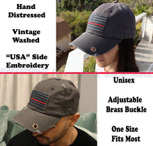 Load image into Gallery viewer, ANTOURAGE 2 PACK: American Flag Hat for Men And Women | Vintage Baseball Tactical Hat Cap With USA Flag + 4 Patches - Black/Blue + Grey/Red